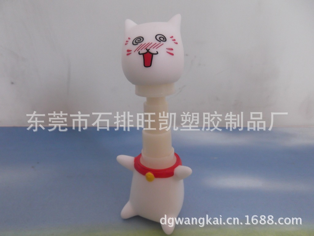 小猫笔，搪胶玩具，卡通笔