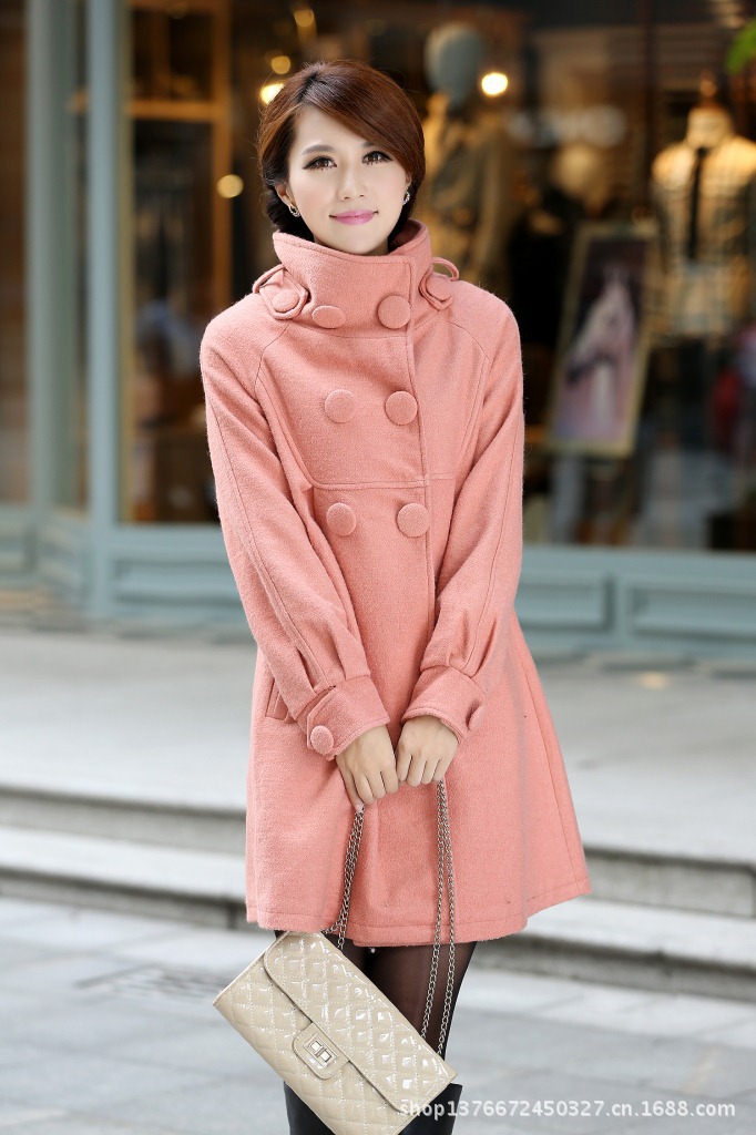 2013秋冬新款女式时尚风衣 韩版女装大衣外套
