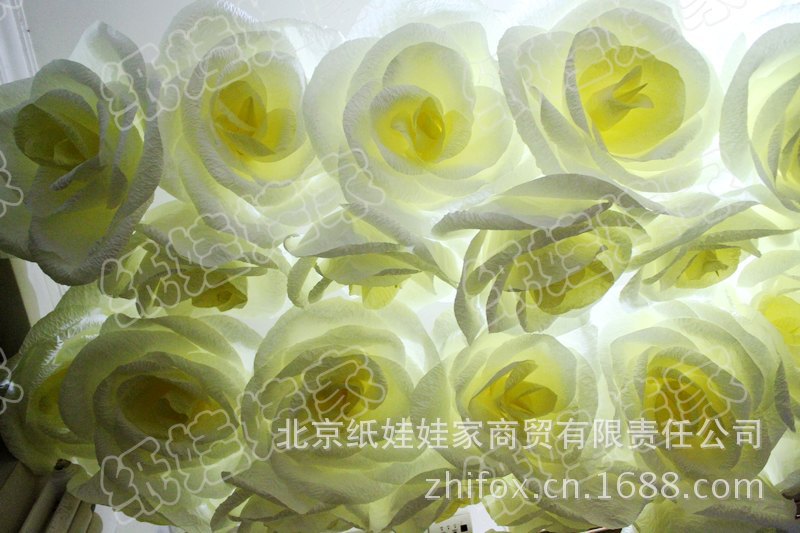 橱窗纸艺大花 超大纸玫瑰 婚庆会场装饰 展示设