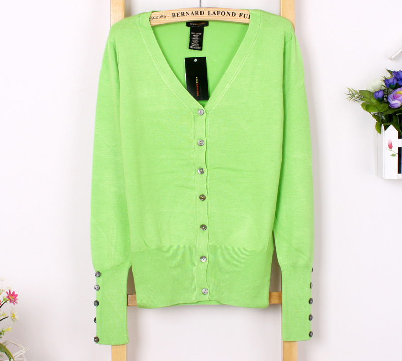 2013春款 贝壳扣基本款 女士针织衫开衫 小外套
