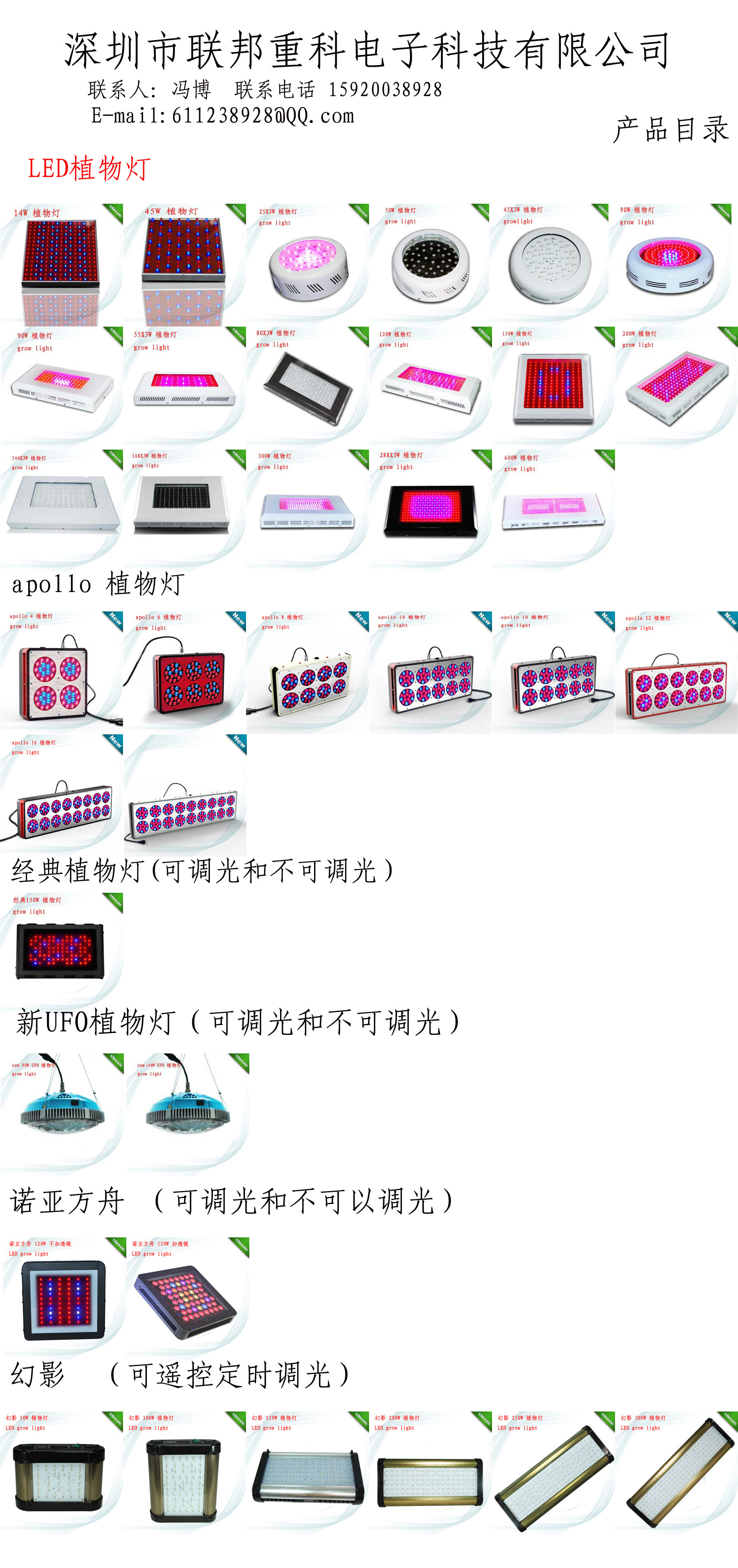 联邦重科产品-LED植物灯目录