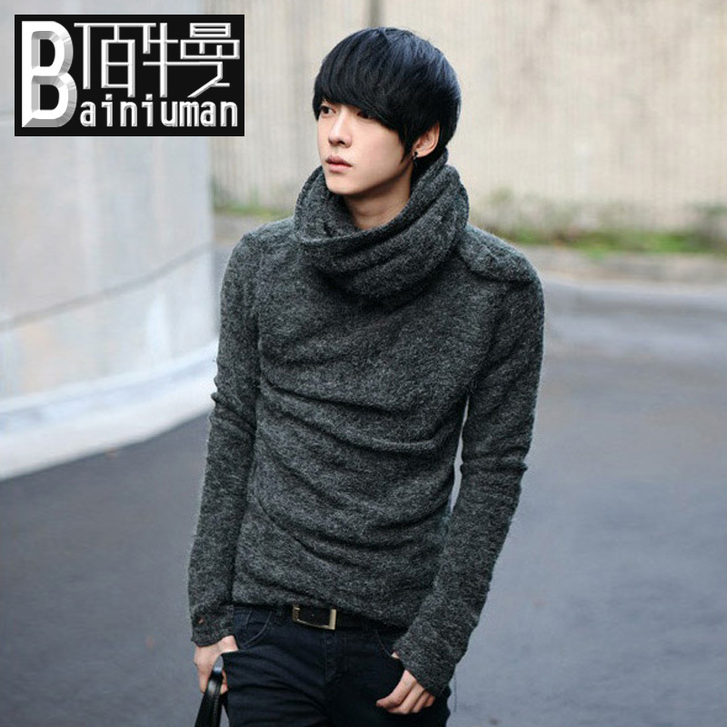 2013<em>秋冬</em>新款<em>高领韩版</em>修身男士长袖<em>毛衣</em>针织