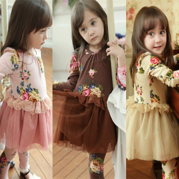 【<em>新款</em>现货】<em>女童装</em> 连衣裙 <em>春装</em>2014 花朵网纱