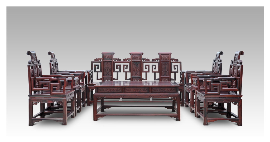 大红酸枝福庆十件套沙发精品图片,大红酸枝福