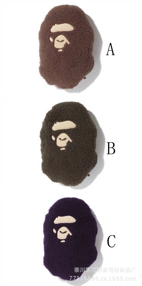 日本潮牌猿人头bape 潮流抱枕 sheep ape head cushion 原版复制