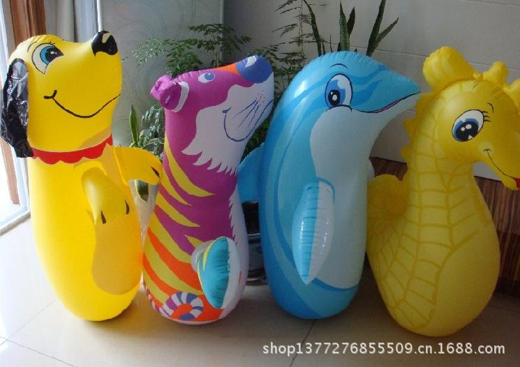 PVC儿童充气不倒翁 地摊充气不倒翁 外星人不