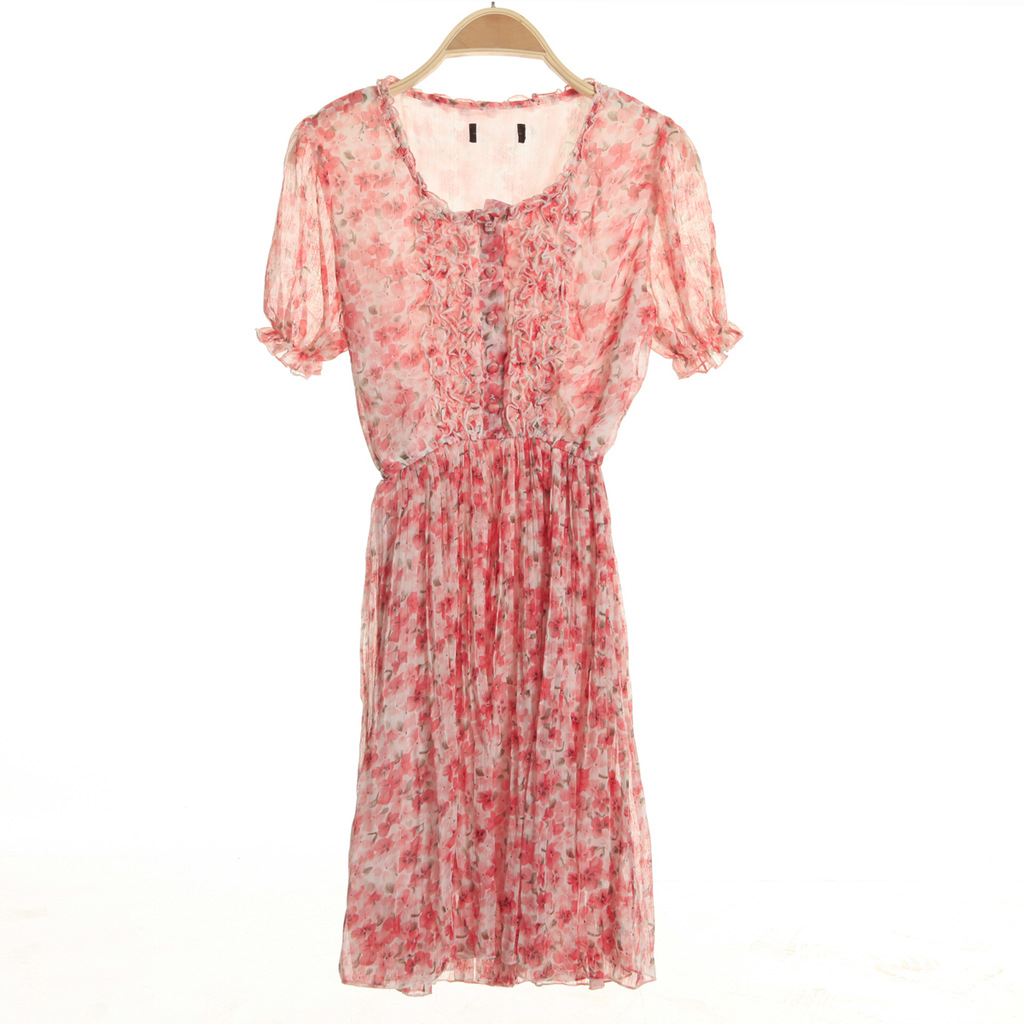 【2013夏季新款女式短袖t恤 大理女士雪纺碎花