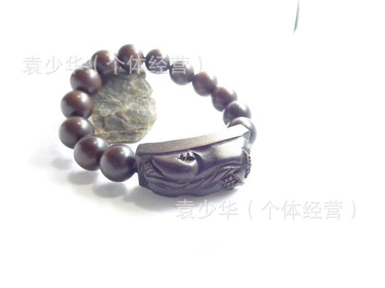 雷击枣木佛珠，带貔貅