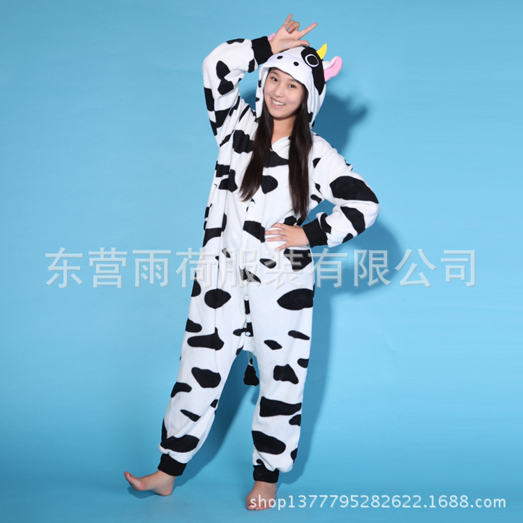 【厂家推荐】珊瑚绒<em>卡通连体睡衣</em> 可爱<em>奶牛</em>男