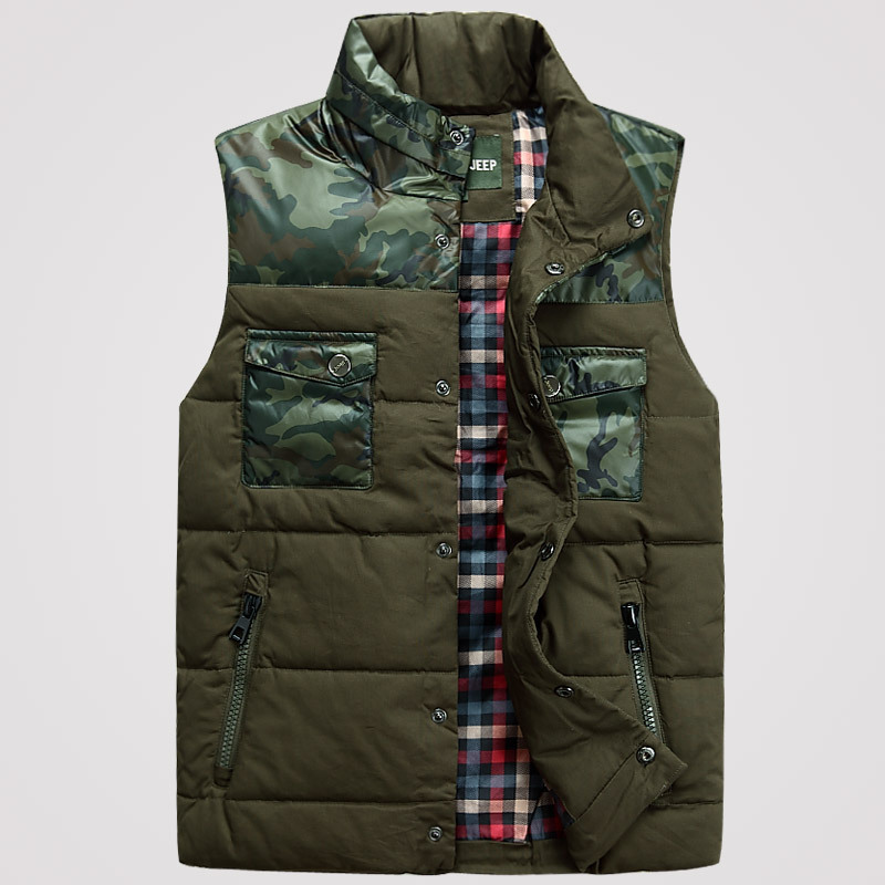 【<em>战地吉普</em>正品冬装男士<em>羽绒马甲</em> 迷彩<em>背心</em>加