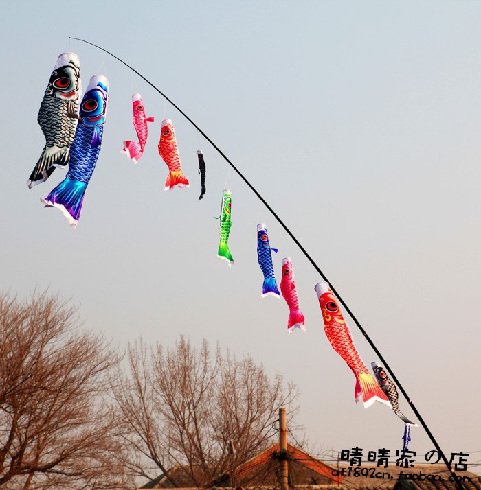 日本传统礼品 鲤鱼旗 鱼旗 海盗风向幡 多规格多色入