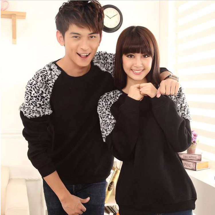 2013新款 秋冬韩版修身女士抓绒加厚套头豹纹