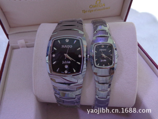 【<em>世界名表</em> 男士<em>女式</em>钨钢石英手表 方形情侣镶