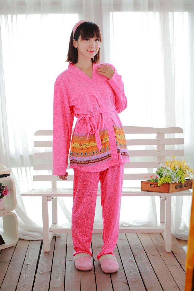 【厂家热卖女式秋冬针织<em>棉睡衣三件套</em>批发 品