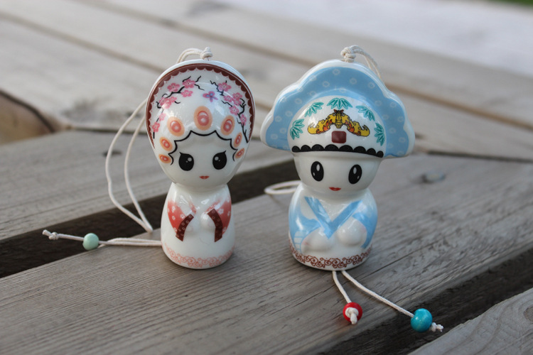 风铃 挂 门饰 日式陶瓷 郎<em>才女貌</em> 饰品 晴天娃娃