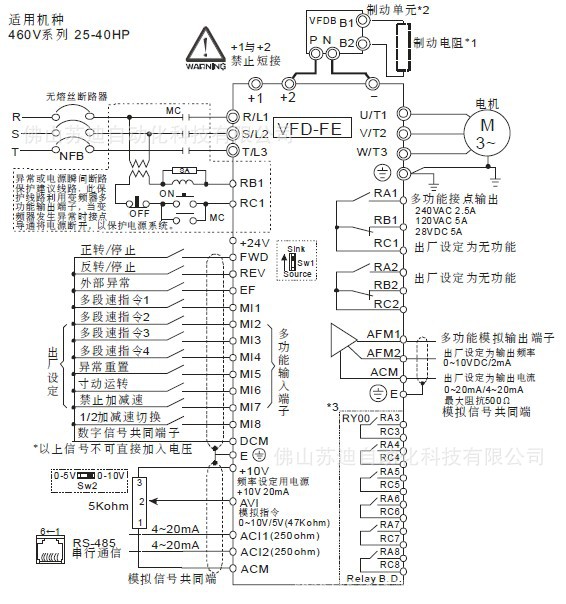 VFD-F-E系列 应急电源EPS专用型变频器配线图2