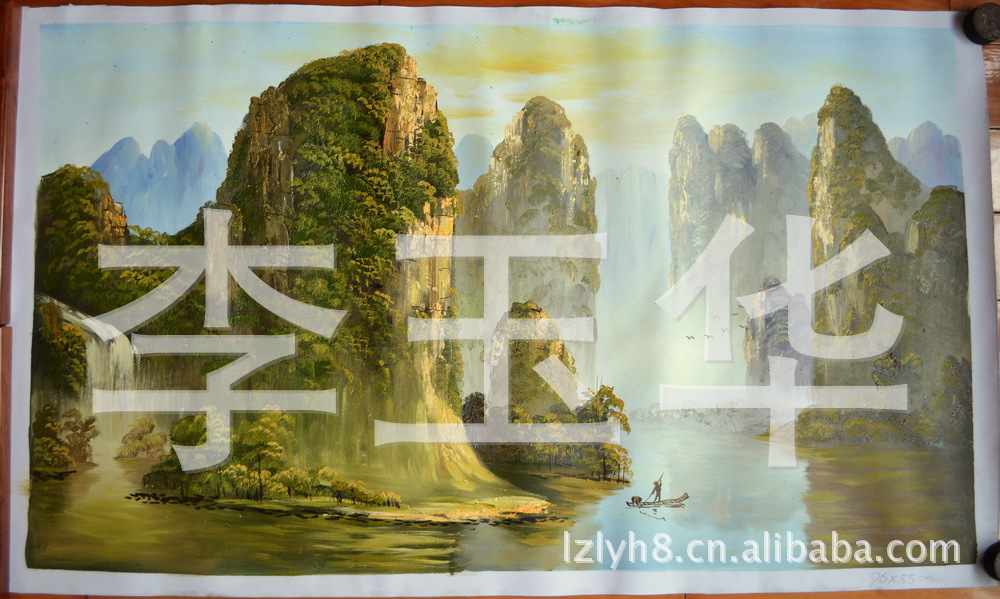【批发零售油画桂林山水画100x60cm,编号113