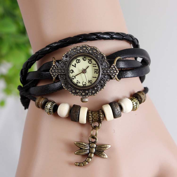 爆款热销外贸复古手表批发 蜻蜓复古手链表 现