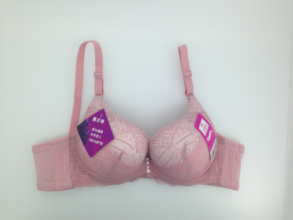 义乌特价蕾丝提花<em>文胸</em> 舒适柔软三排扣女士内