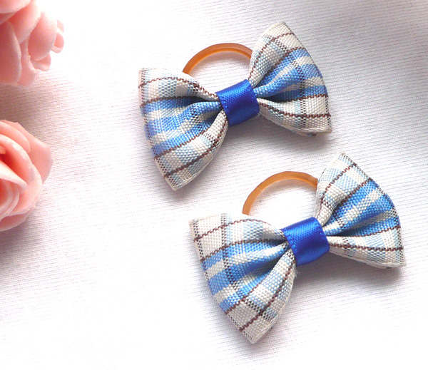 英伦风格子宠物头花 宠物蝴蝶结 猫狗美容店厂