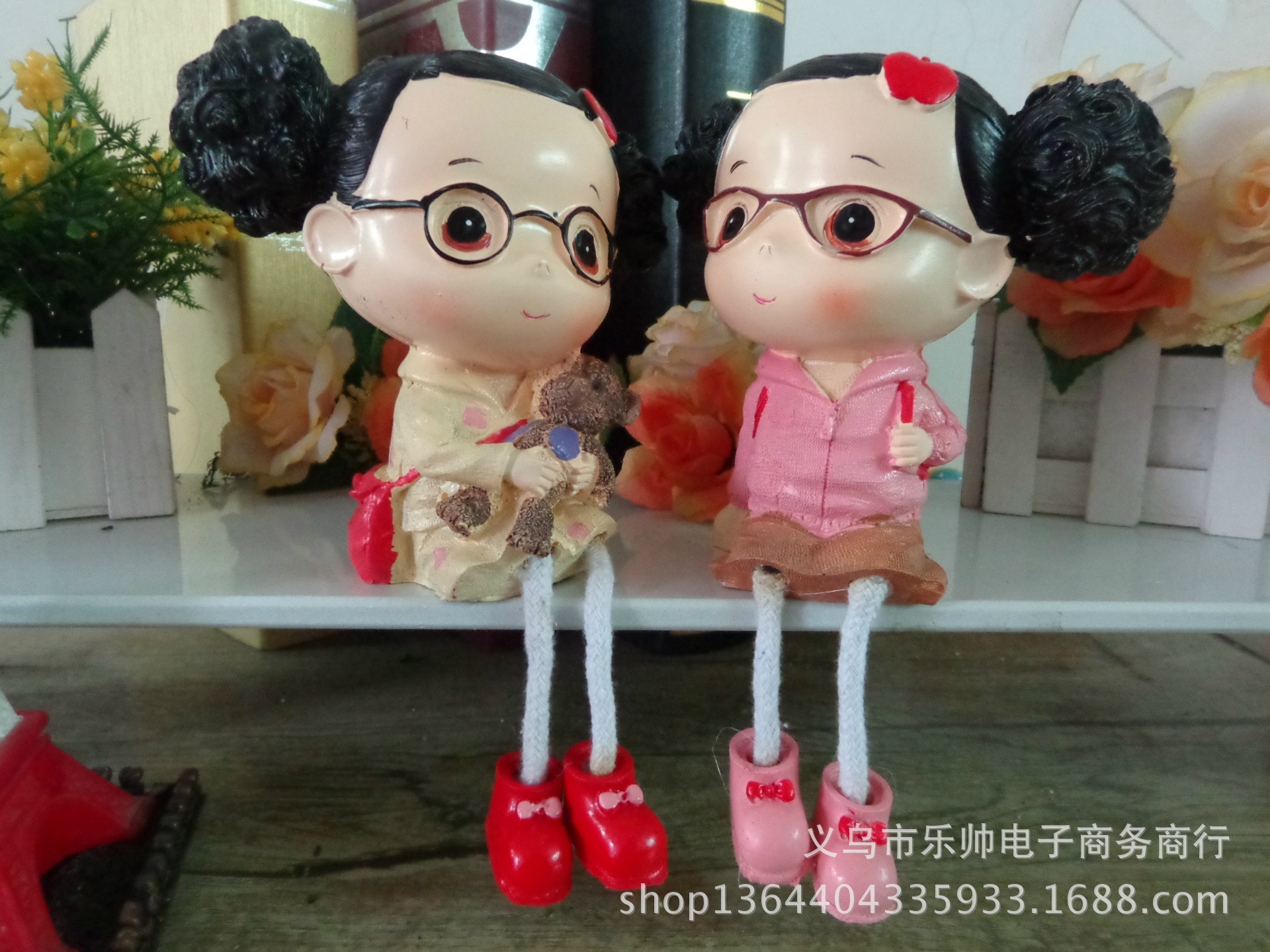 新品上架 厂家直销 树脂小清新<em>大头妹</em>吊脚娃娃