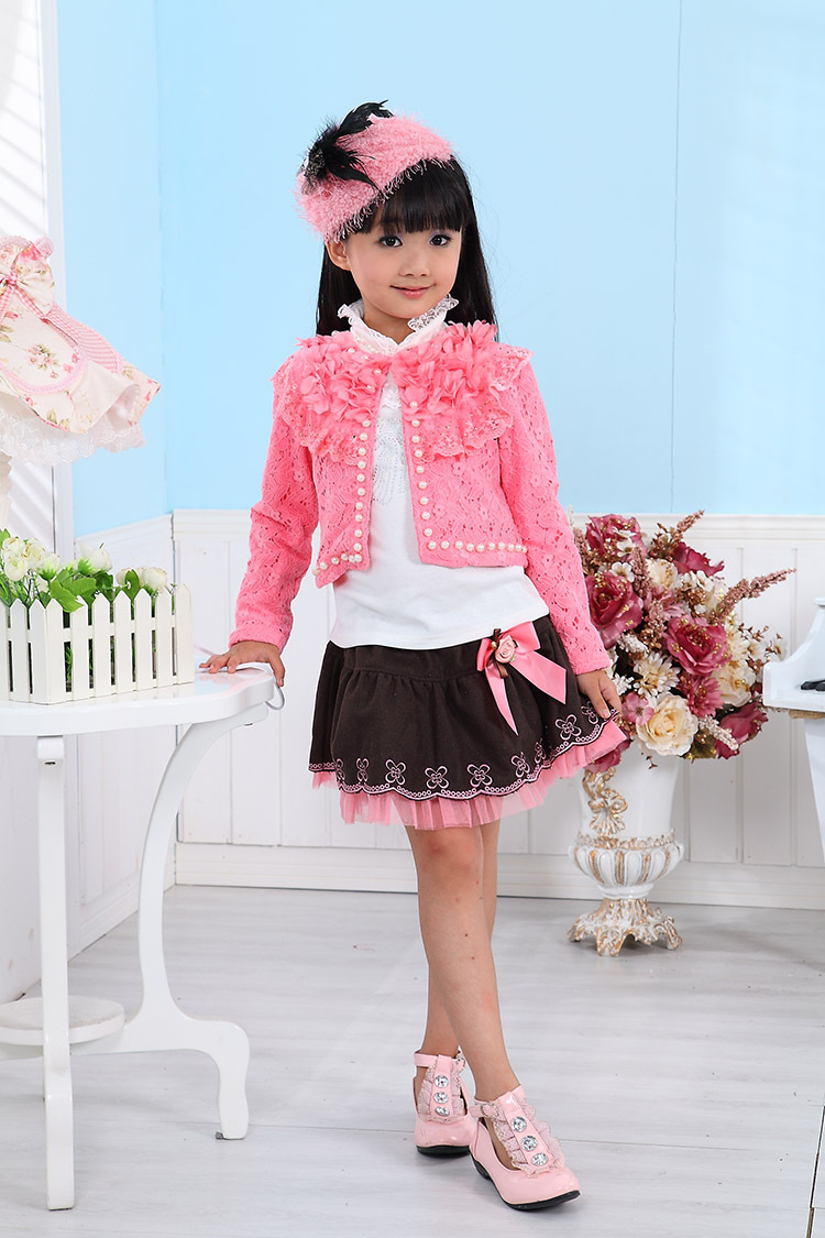 【品质热销 儿童<em>秋款</em>童装 <em>女童</em>蕾丝<em>三件</em>套 新款