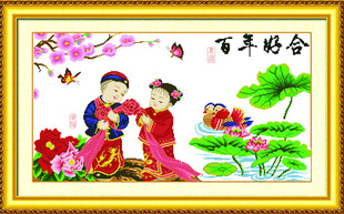 钻石画 新产品代理项目 招商加盟首选 独家 074百年好合荷花
