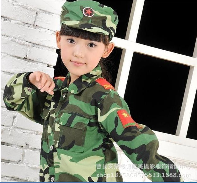 批发采购舞台服、表演服-新款少儿迷彩服\/学生