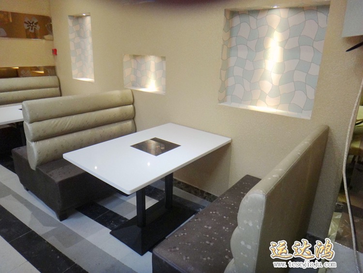 大理石火锅桌 四人电磁炉火锅桌 小肥羊餐厅定