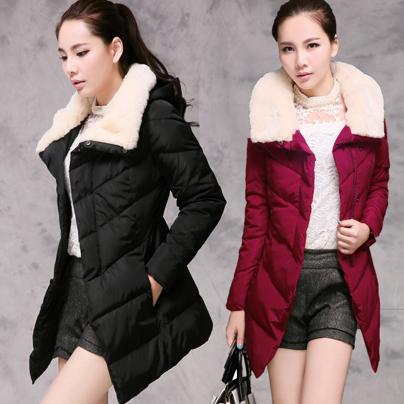<em>冬装外套棉衣女</em>2013新款韩版<em>中</em>长款毛领<em>棉服</em>