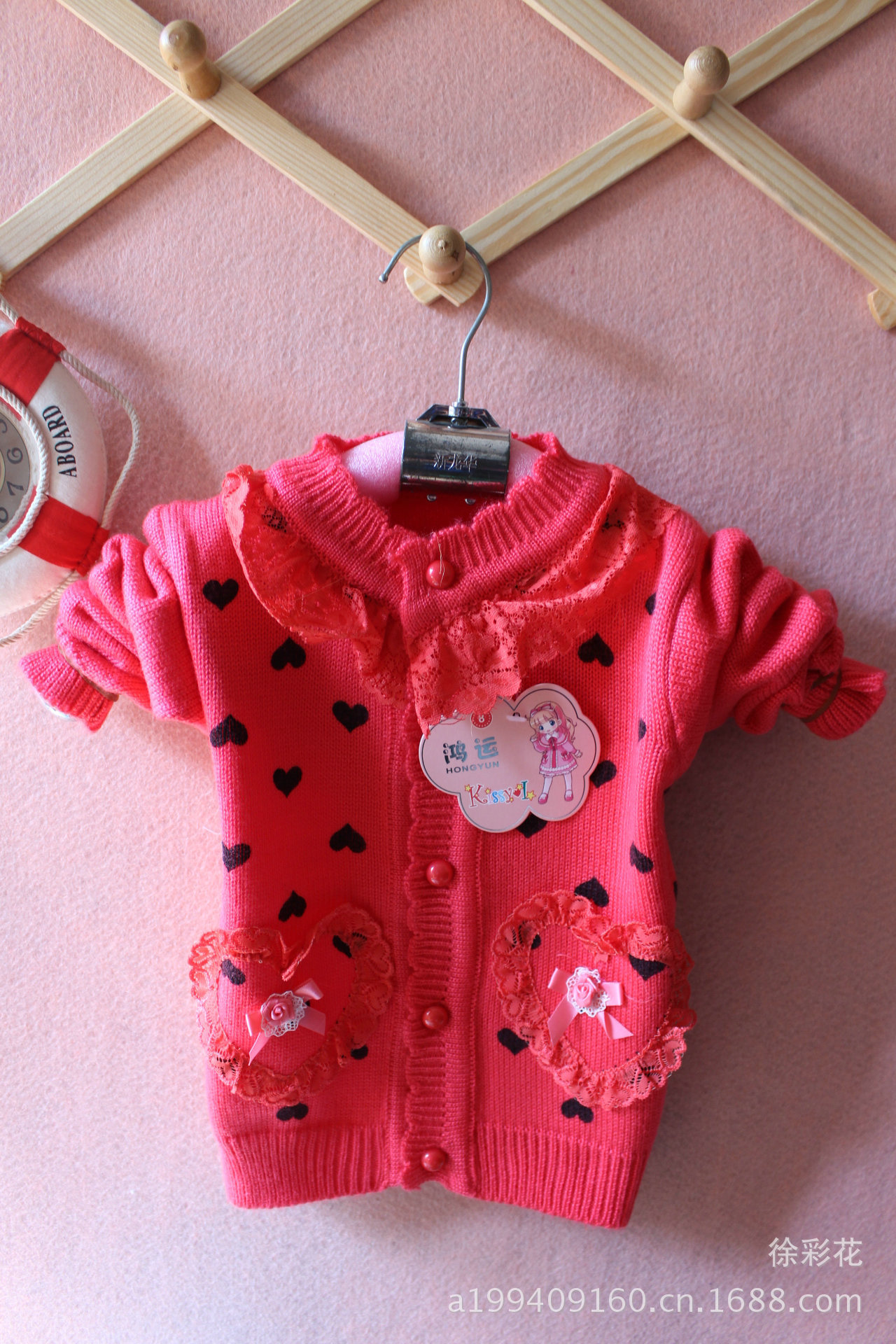 童<em>毛衣</em>-2013女款爱心<em>印花</em>儿童抓绒<em>毛衣</em> 小童翻