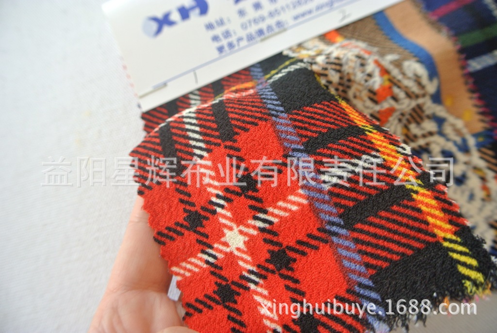 双层韩国麻格子印花雪纺,CL258