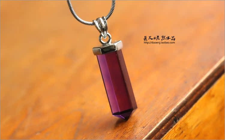 朵儿出品 紫水晶吊坠 转运六棱柱 爱情守护石 饰
