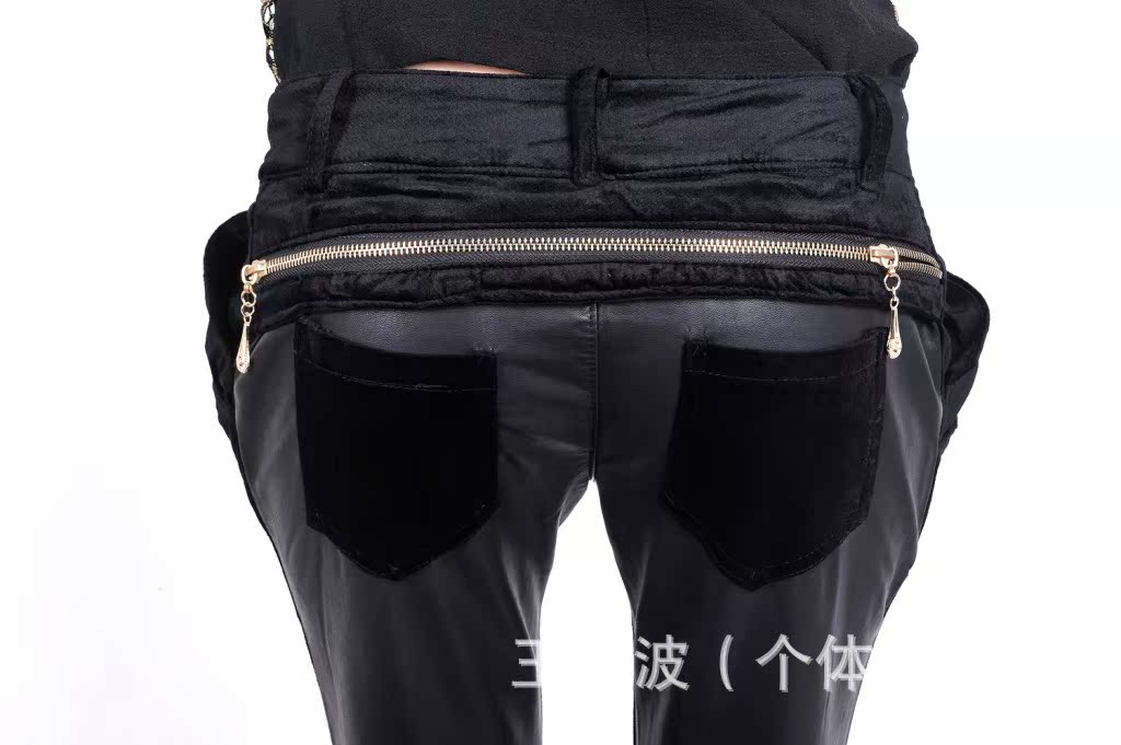 独家正品潮流 韩版修身pu<em>小脚裤 女</em> 个性<em>灯芯绒</em>