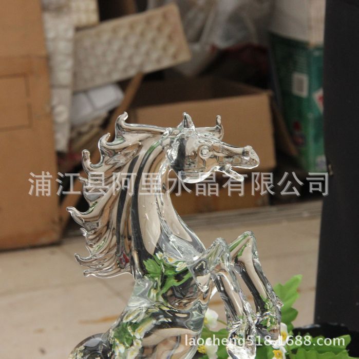 水晶马,水晶动物批发定制,水晶工艺品摆件
