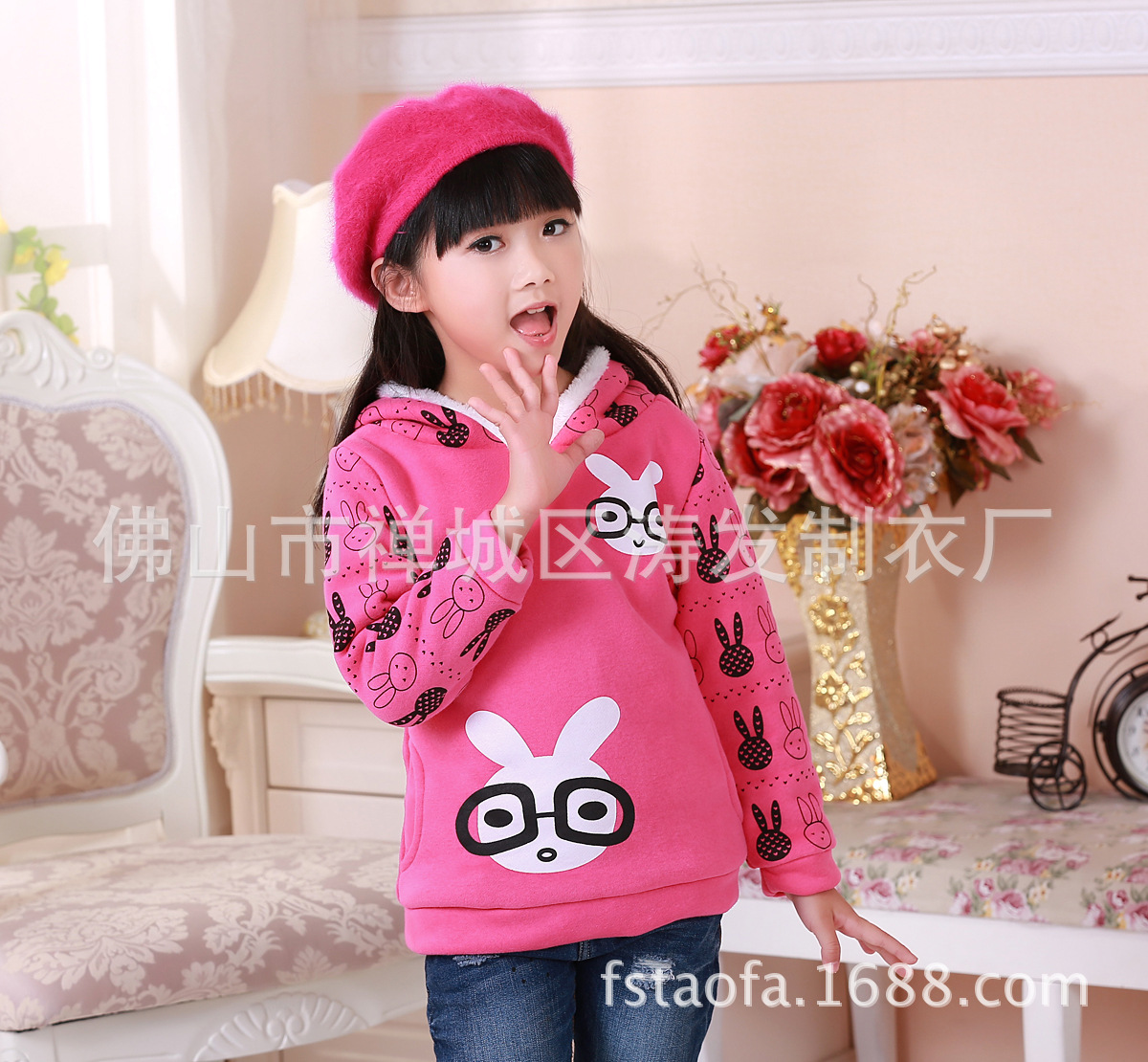 童装女童秋装2013韩版中大童儿童卫衣外套加