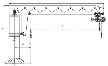 起重机-定制BZD型旋臂起重机 1T定柱式悬臂吊