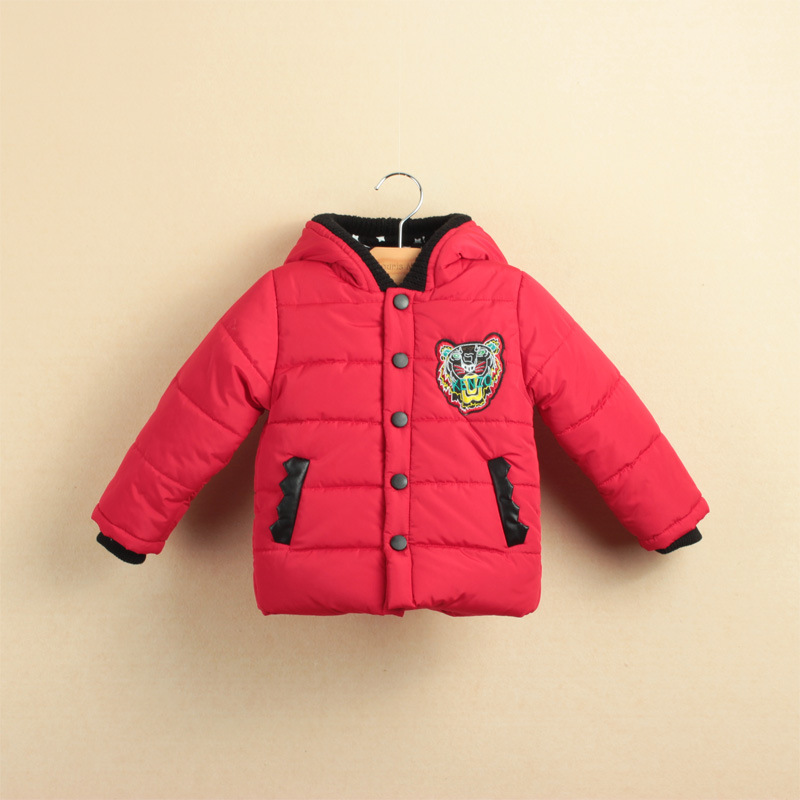 婴童老虎头加厚加绒<em>棉服</em> 卡通立体触角<em>棉衣外</em>