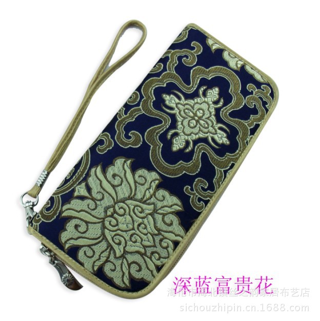 新款織錦緞中式高檔錢包卡包