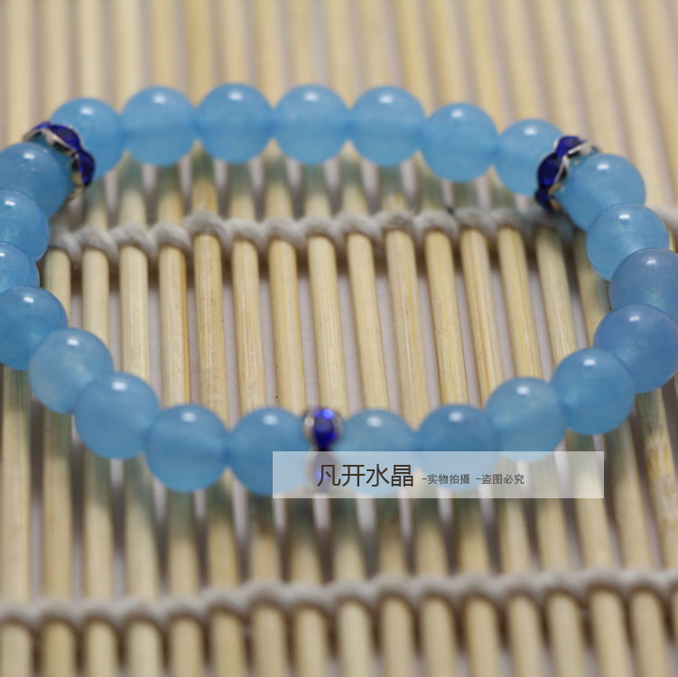 【凡开<em>水晶</em> 蓝玉髓<em>手链</em> <em>女士韩版</em>唯美<em>手链</em> 东海