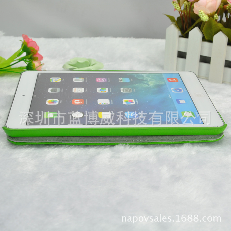 IIpad mini 荔枝紋 自動休眠旋轉皮套 12