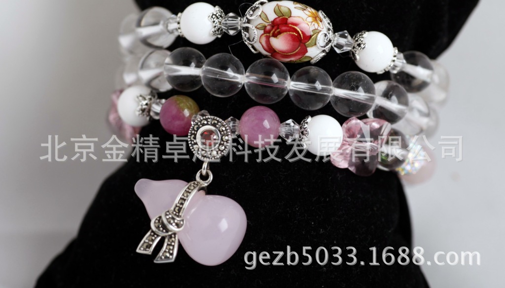 小额<em>加盟</em>代理!天然白水晶小清新三圈手链<em>女款</em>