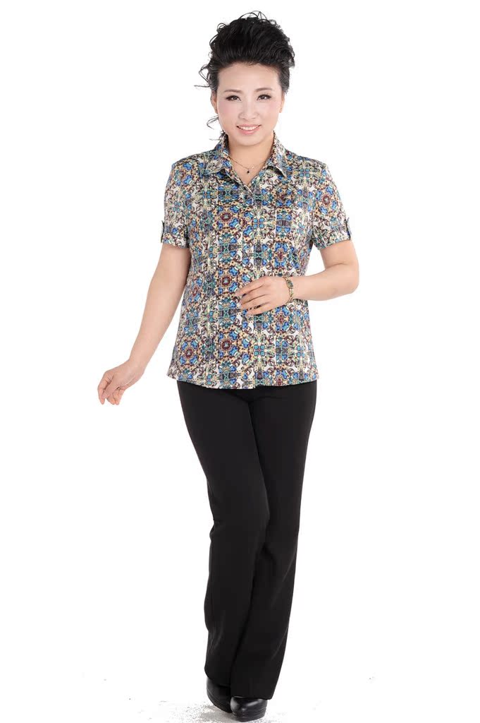 1303-19 中老年女装短袖衬衫20