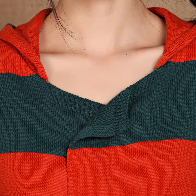 【厂家批发!<em>开衫毛衣</em> <em>毛衫</em> 休闲<em>长款</em> <em>连帽</em> 条纹