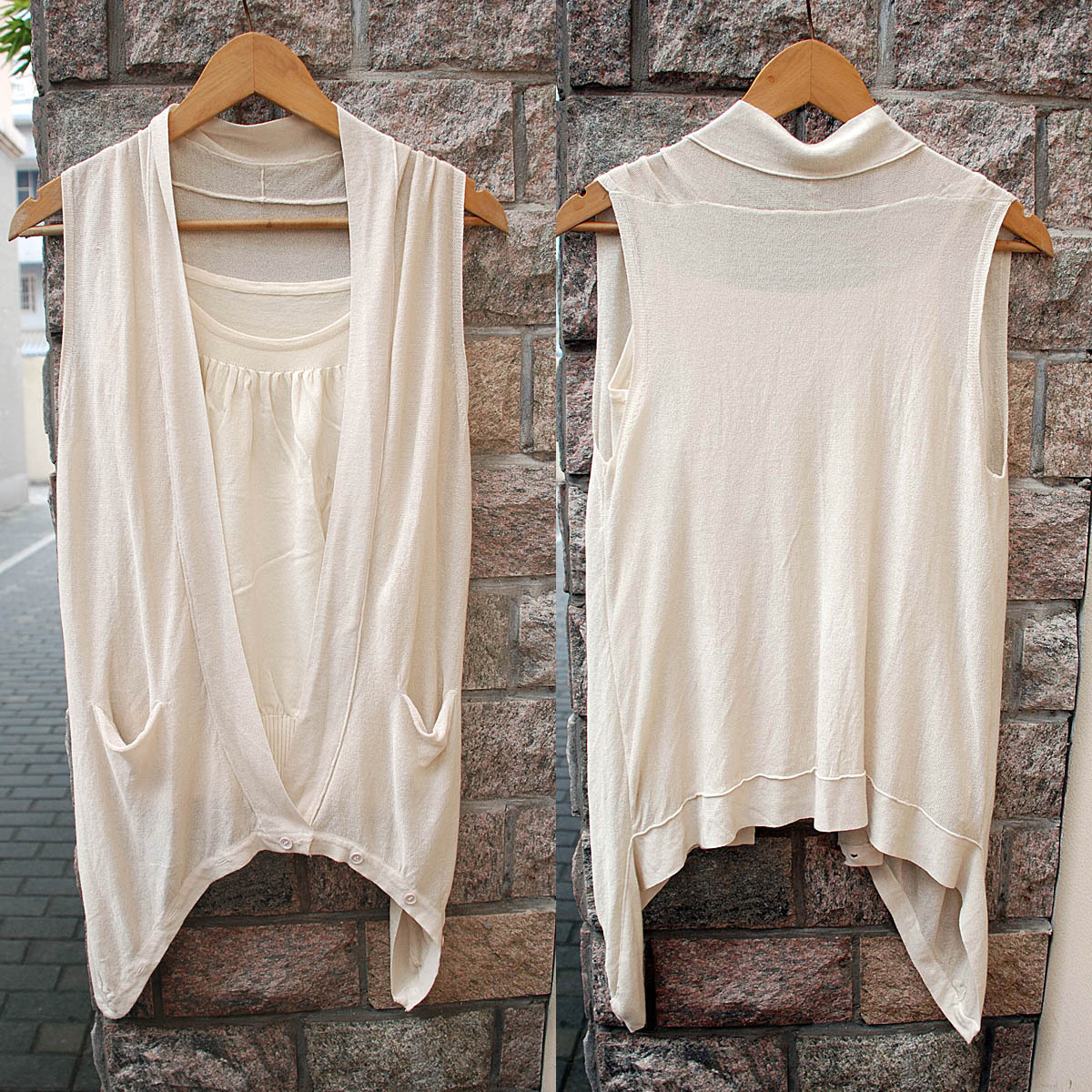 厂价直销<em>麻针织开衫</em>无袖马夹背心气质披肩 诚