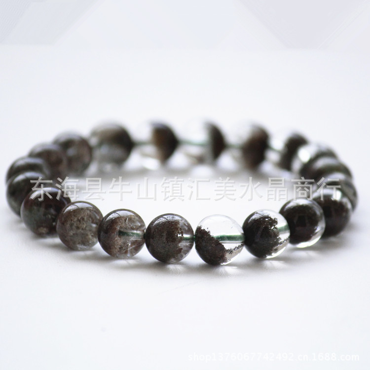 天然水晶饰品 超低价 红绿色幽灵石(花连子)水