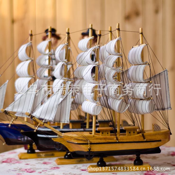 【义乌批发市场 帆船模型 工艺品帆船 木质 实木