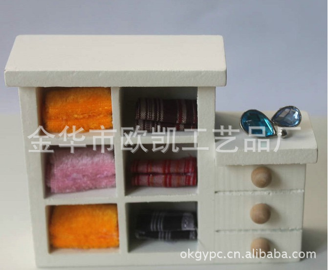 【迷你】小家具衣柜柜子过家家木质玩具小柜子