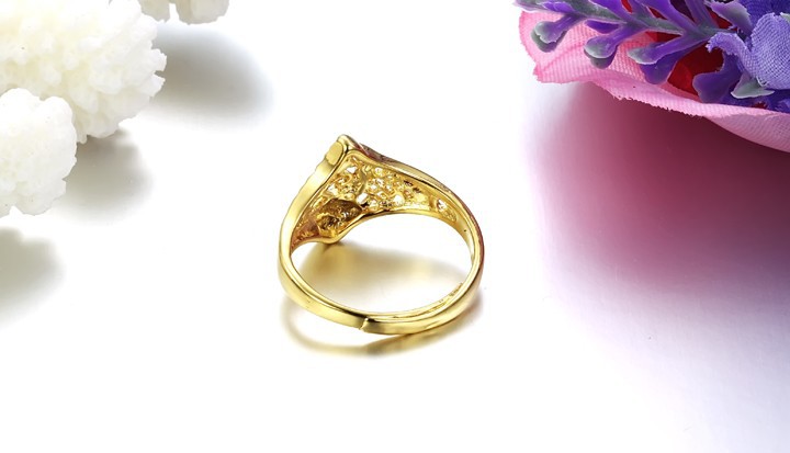 【006 阿里饰品 18K金指环 开口式 黄金色女款