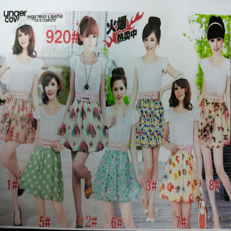 <em>束腰</em>连衣裙 青春<em>美少女</em>连衣裙 碎花短裙 多花色